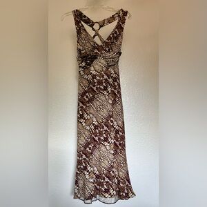 Just Cavalli Reptile print midi dress - Brown and Cream